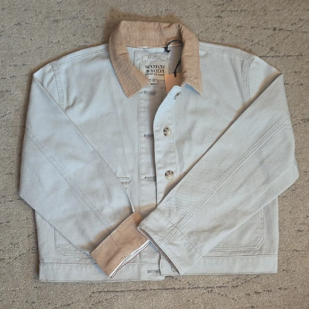 Scotch & Soda Amsderdam, Men's Blue Light Jean Jacket&cordury Details, M, NWT